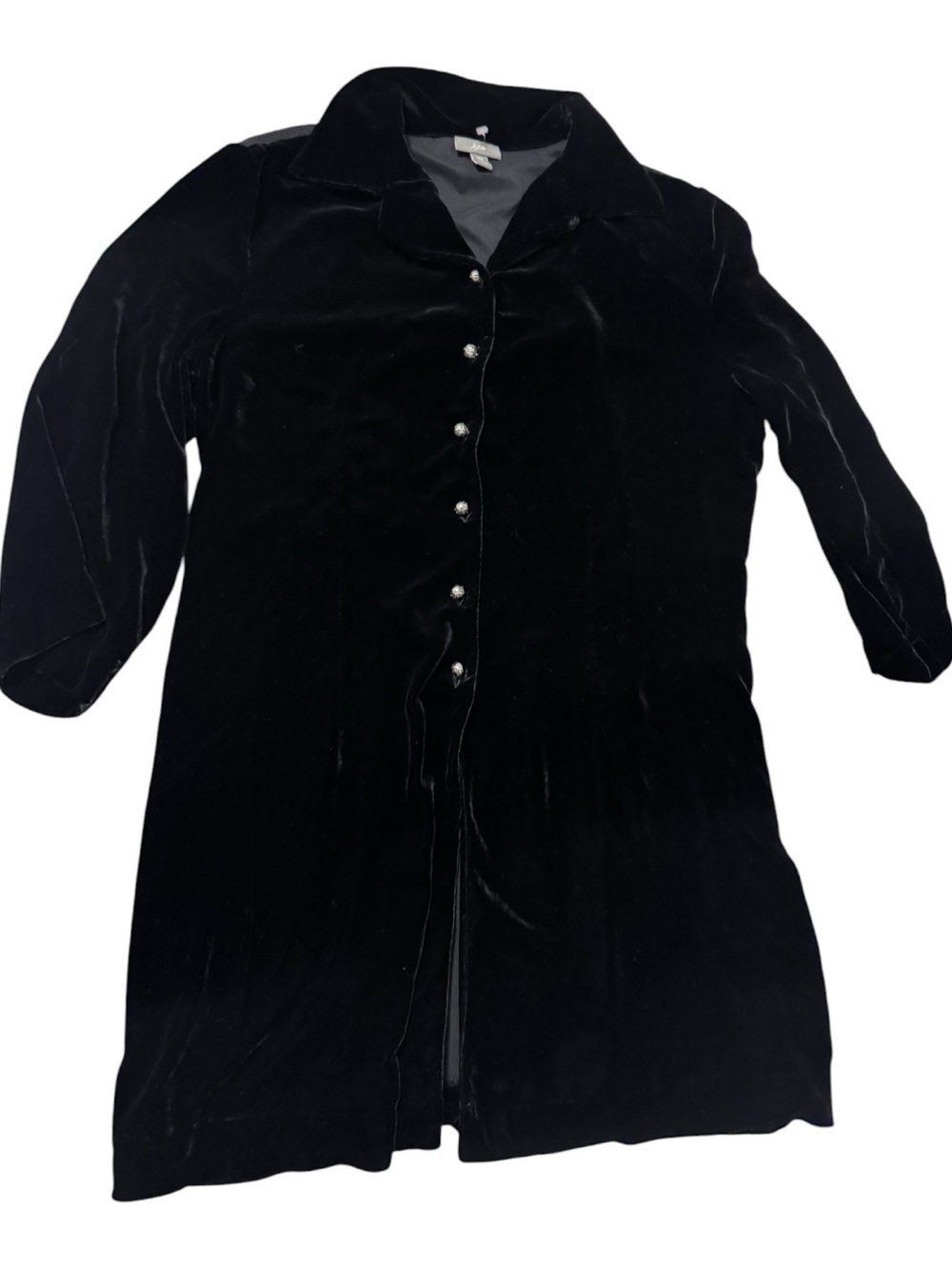 J. Jill Black Velvet Button-Front Tunic - Picture 2 of 6